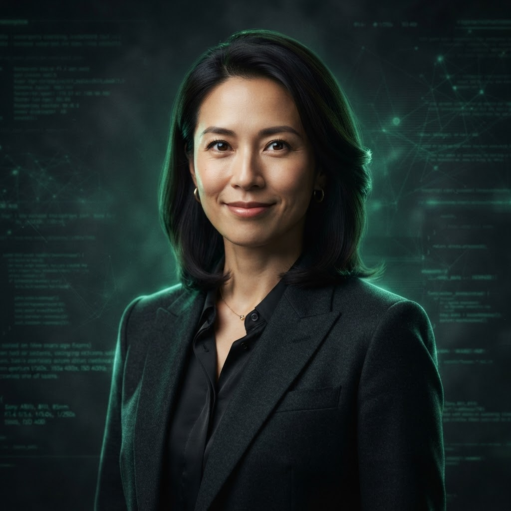 Holographic profile portrait of Sophia Chen, Legal & Compliance